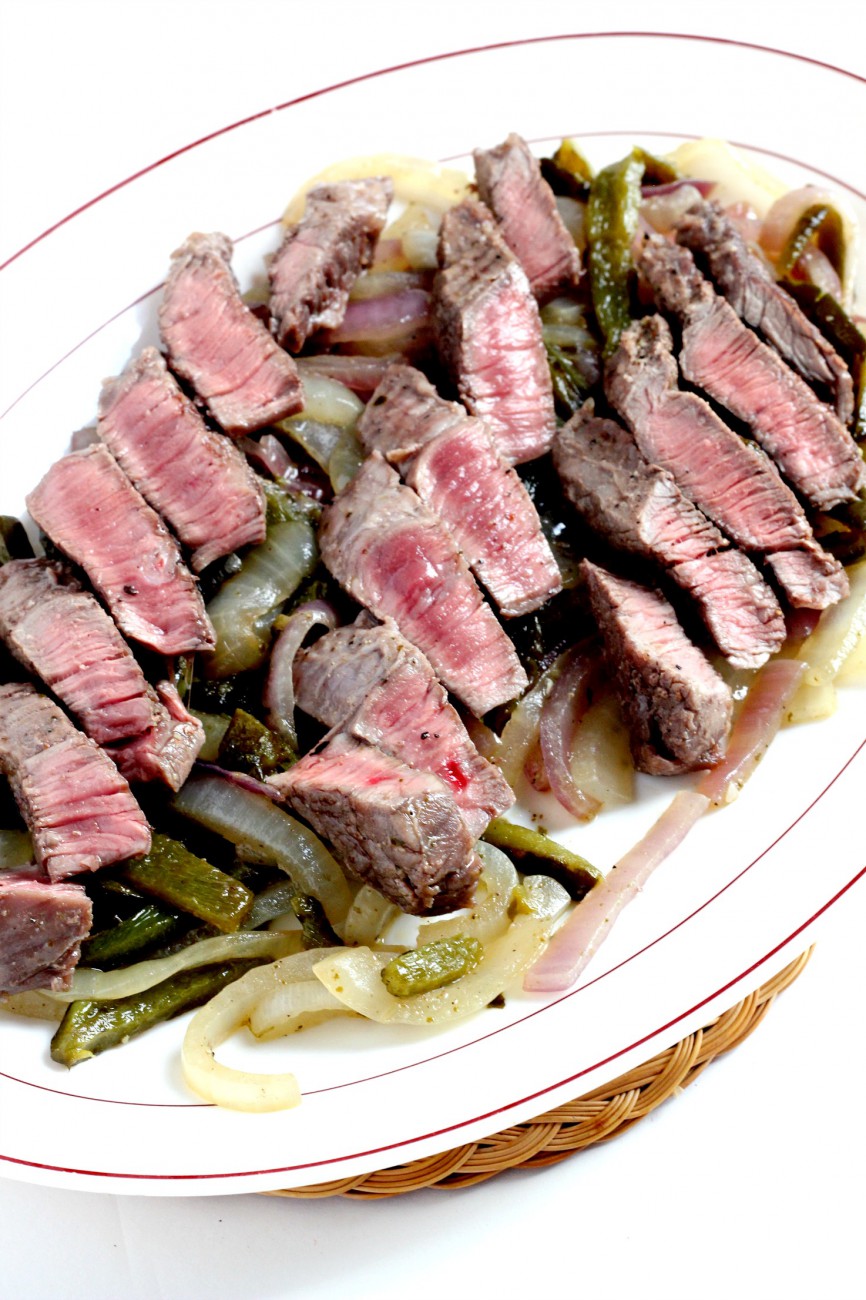 Steak with Poblano Chiles and Onions