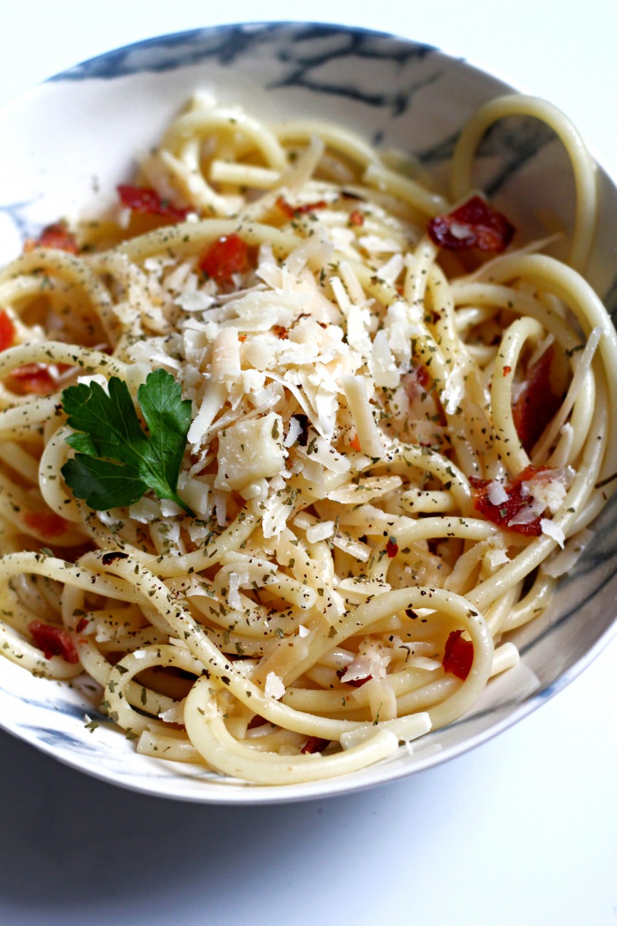 Bucatini Pasta Recipe with Lemon Garlic Sauce